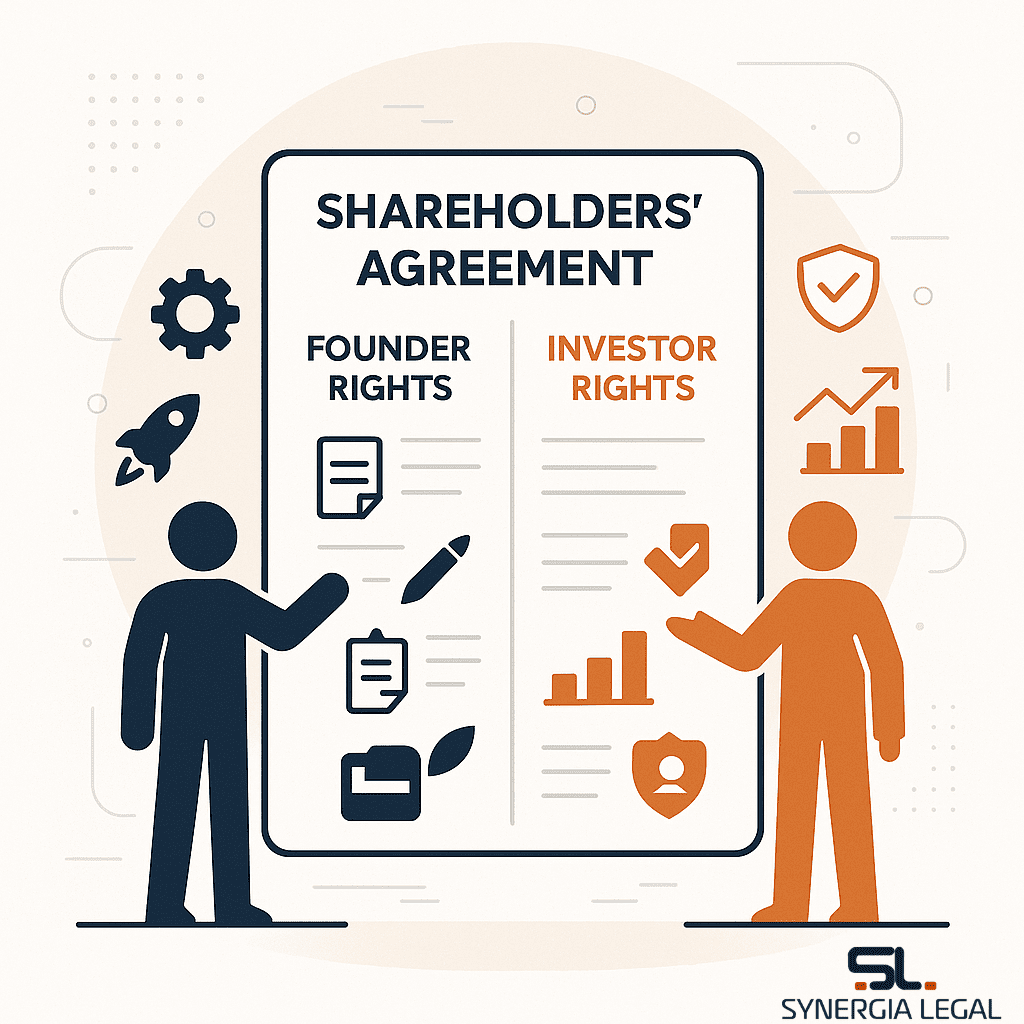 Investor and Founder negotiating a shareholders' agreement.