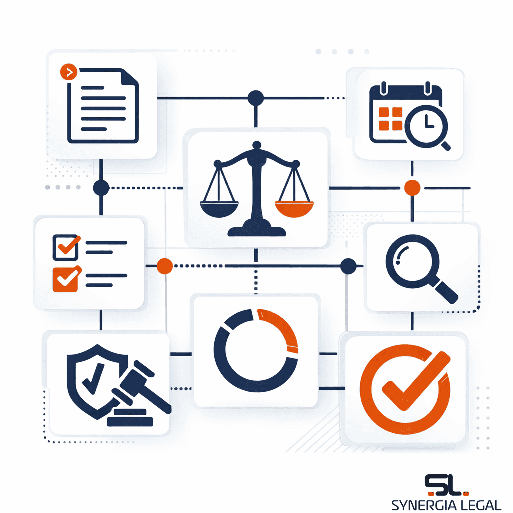 The image depicts checking and compiling of corporate legal updates