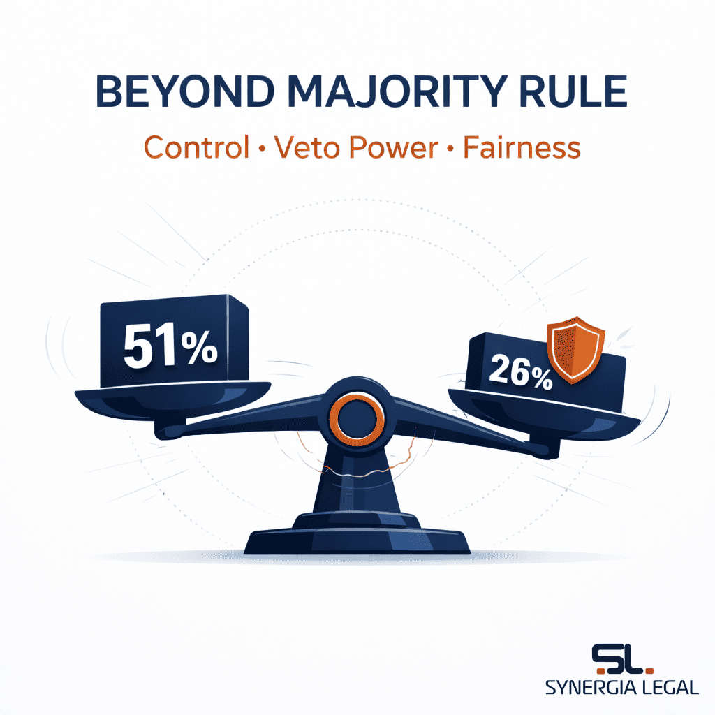 The image depicts the conflict between majority shareholder and minority shareholder in private companies